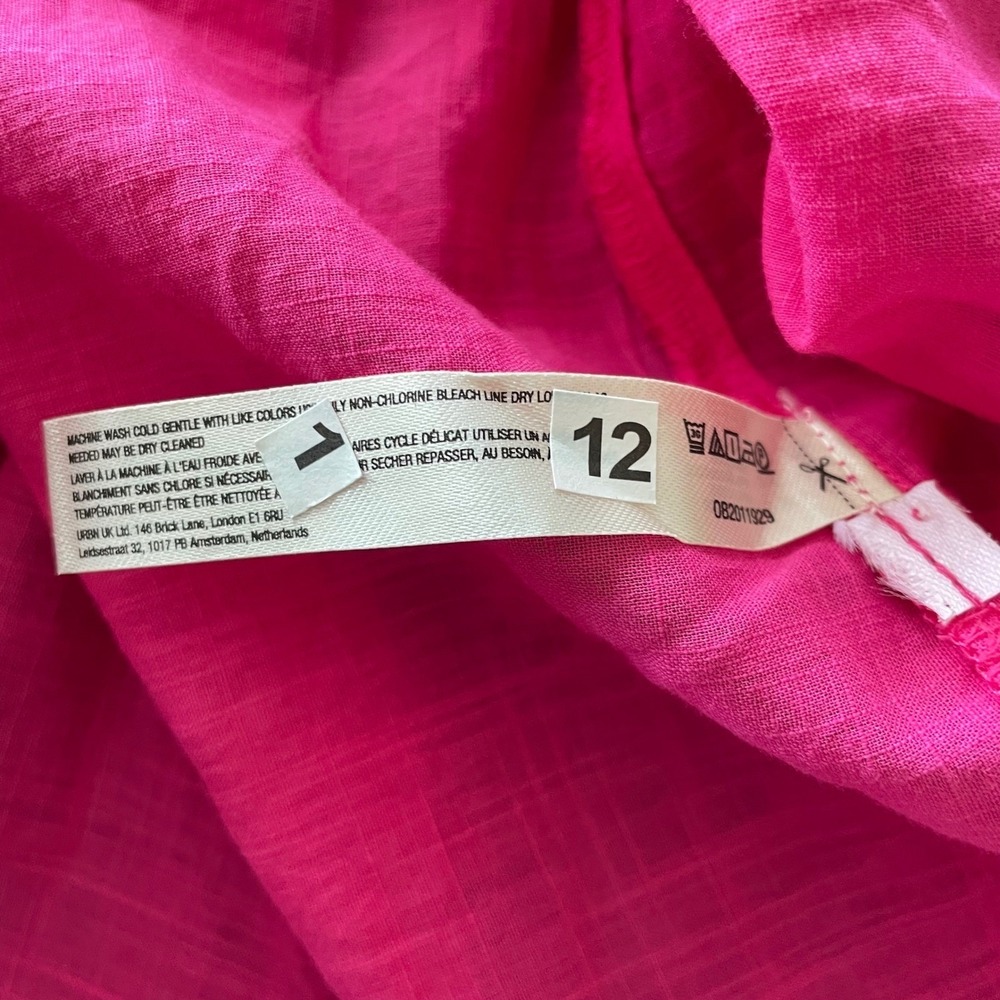 Anthropologie Bright Pink V-Neck Tunic Top - Picture 7 of 7